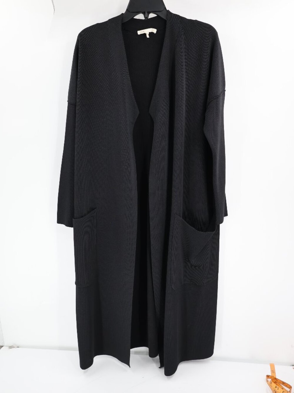 Maje Cardigan Womens 1 Acrylic Wool Blend Long Open Front Long Sleeve Black coat